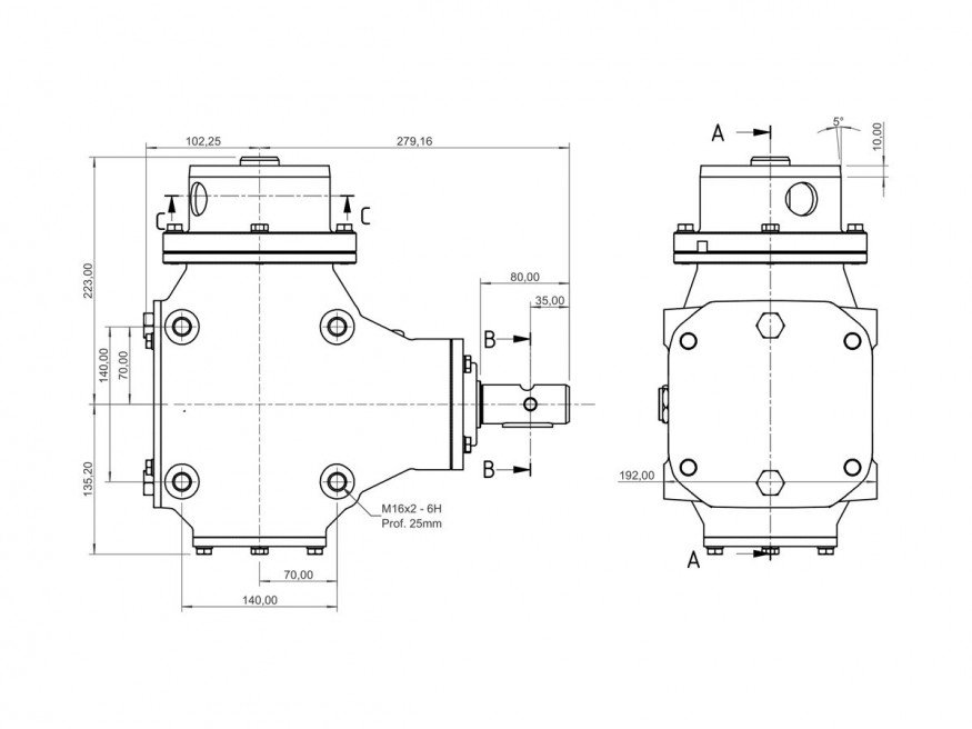 X40A20001 - Desenho técnico - Inversora sem giro livre