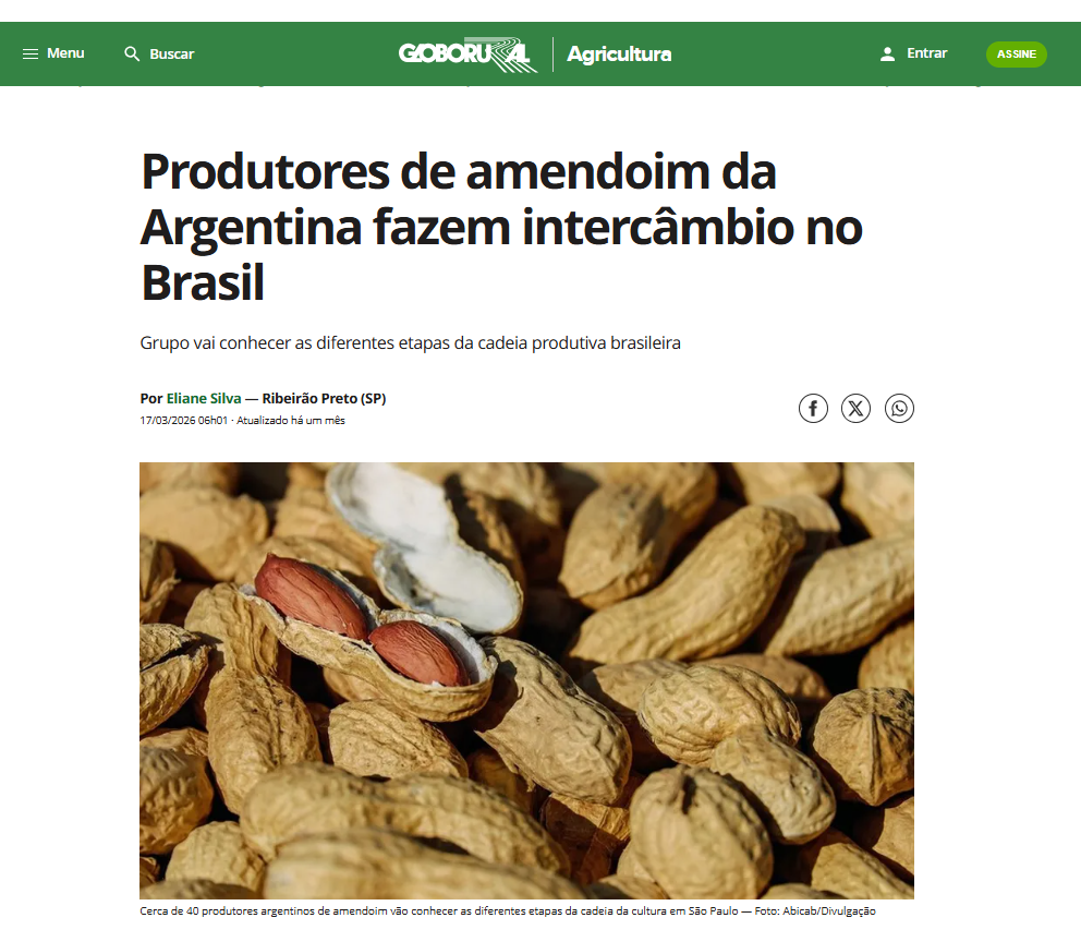 Produtores de amendoim da Argentina fazem interc&acirc;mbio no Brasil
