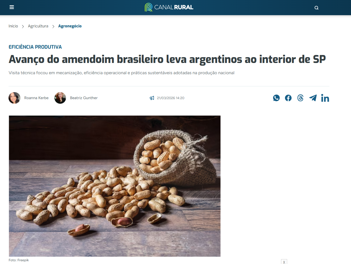 Avan&ccedil;o do amendoim brasileiro leva argentinos ao Interior de S&atilde;o Paulo