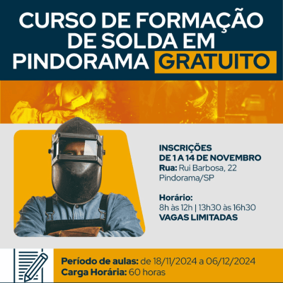 GRATUITO: Colombo realiza parceria com ETEC para curso de Formação de Solda em Pindorama/SP